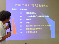 2009年9月公開医学講座の様子 下肢静脈瘤の手術について